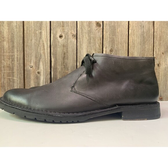 John Varvatos Men black leather slip-on oxford boot casual dress shoes 10M main image 7